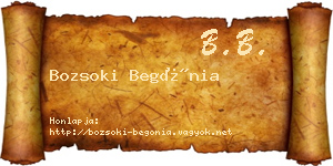 Bozsoki Begónia névjegykártya